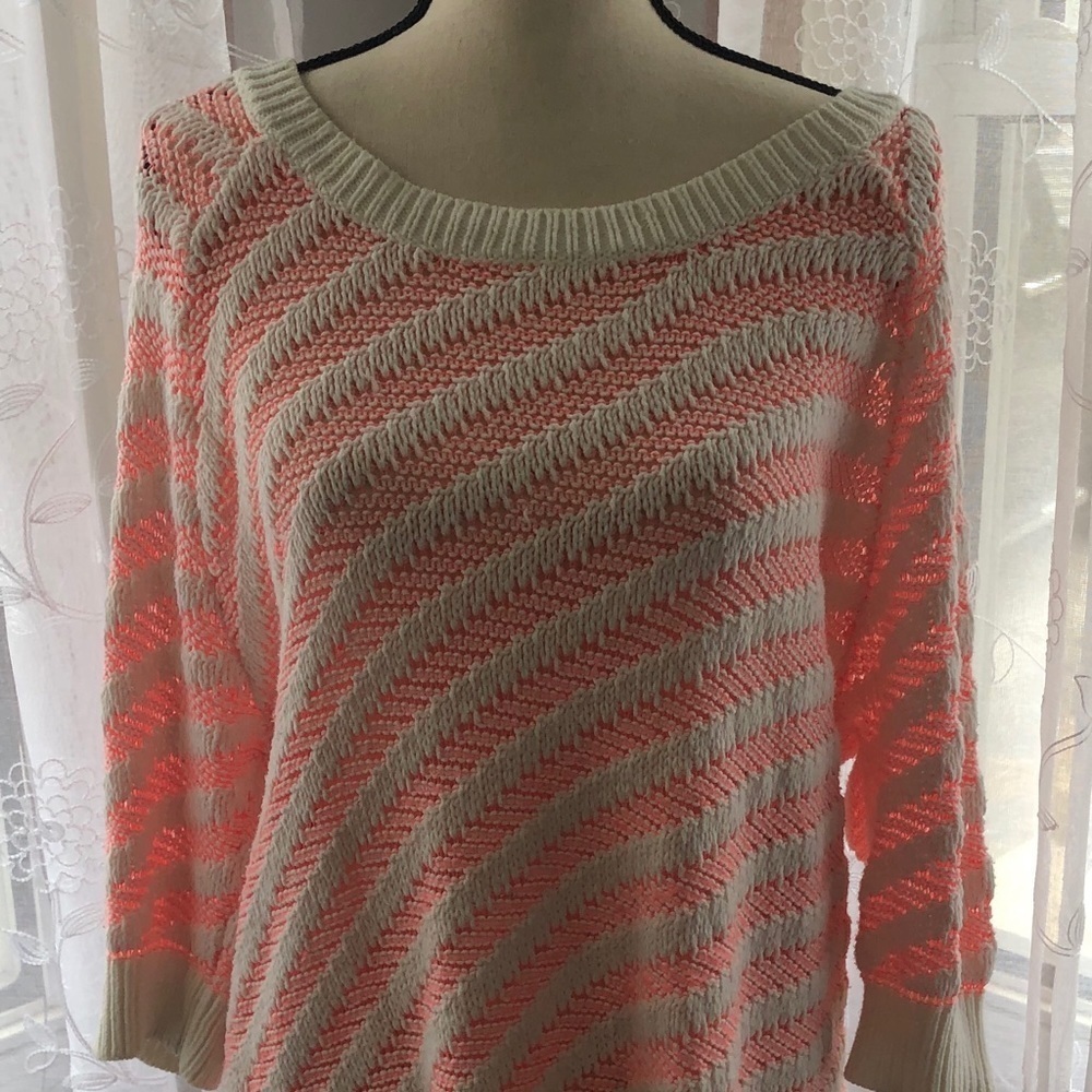 Juicy couture  orange/white striped sweater SZ M